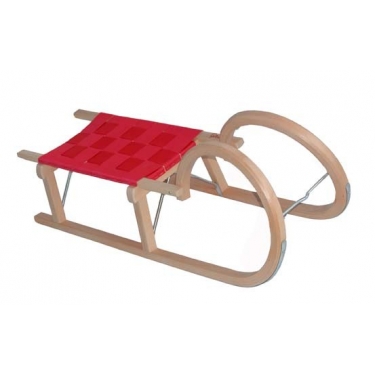 Luge traditionnelle bois 115 cm avec assise rouge